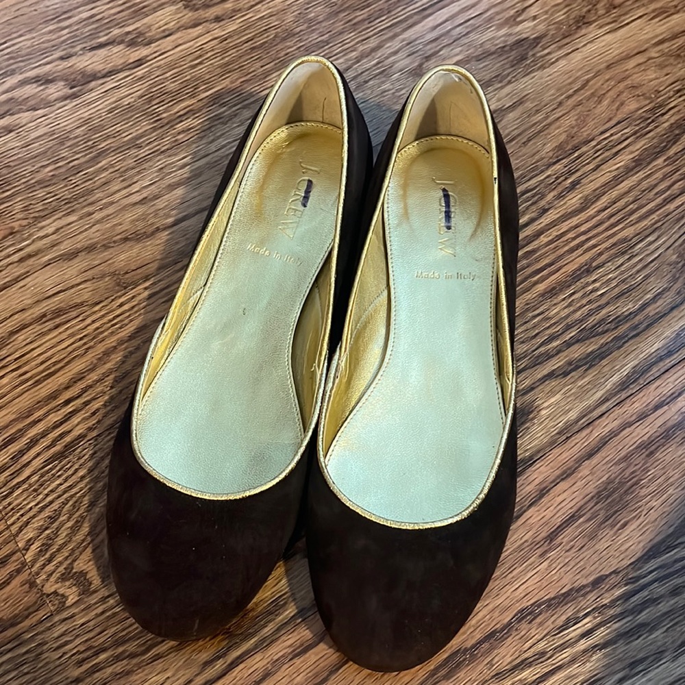 J.Crew suede and leather piping flats size 6.5